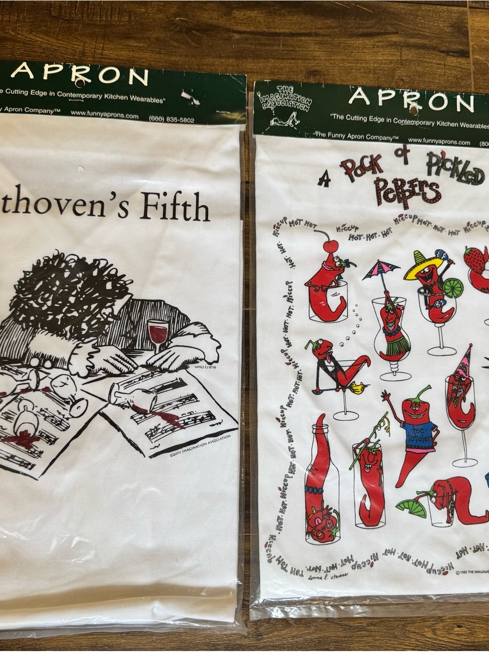 ✅NEW “The Funny Aprons Company® Adults White Graphic Kitchen Aprons